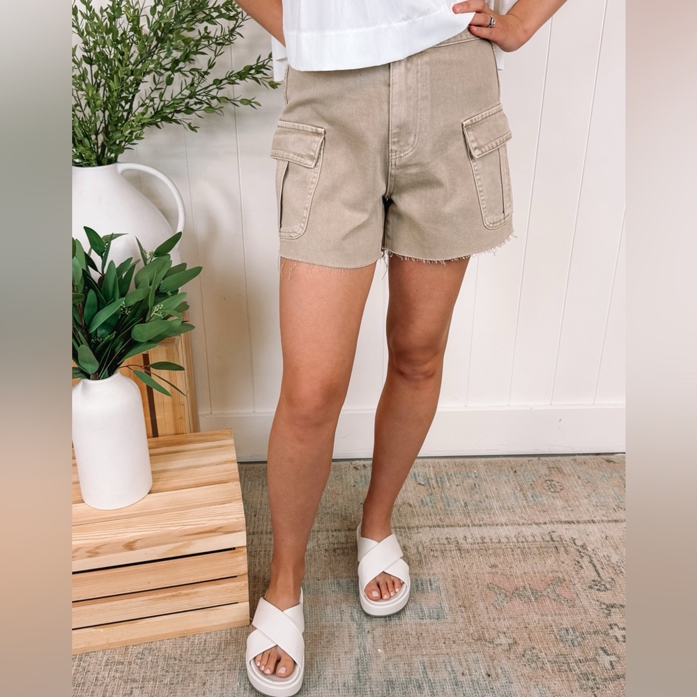 Taupe Cargo Shorts